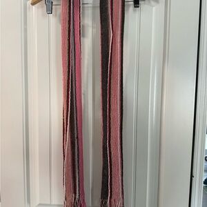Striped Pink and Brown Woven Decorative Scarf - Brand: